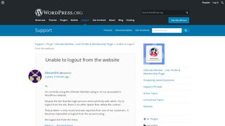 
                            1. Unable to logout from the website | WordPress.org