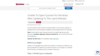 
                            5. Unable To Open Quicken for Windows After Updating To The Latest ...