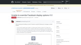 
                            4. Unable to override Facebook display options · Issue #32 · feathersjs ...