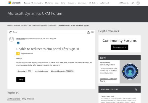 
                            10. Unable to redirect to crm portal after sign-in - Microsoft Dynamics CRM ...
