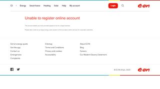 
                            4. Unable to register online account | Sign up for an online account - E.ON