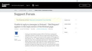 
                            5. Unable to reply to messages in Hotmail - 