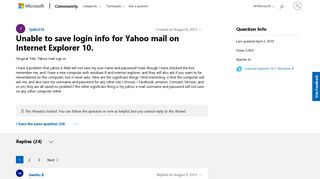 
                            8. Unable to save login info for Yahoo mail on Internet Explorer 10 ...