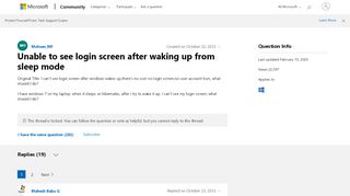 
                            2. Unable to see login screen after waking up from sleep mode ...