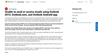 
                            6. Unable to send or receive emails using Outlook 2013, Outlook.com ...