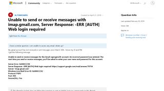 
                            11. Unable to send or receive messages with imap.gmail.com, Server ...