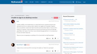
                            5. Unable to sign in on desktop version - Forums - MyDramaList