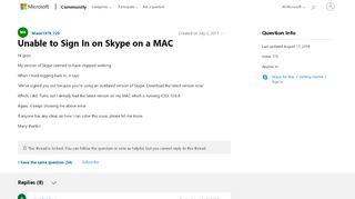 
                            6. Unable to Sign In on Skype on a MAC - Microsoft Community