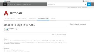 
                            3. Unable to sign in to A360 | AutoCAD | Autodesk Knowledge Network