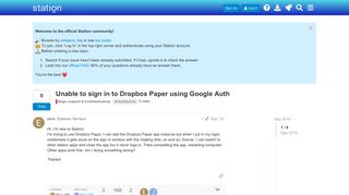 
                            8. Unable to sign in to Dropbox Paper using Google Auth - Bugs, support ...