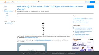 
                            6. Unable to Sign In to iTunes Connect: 