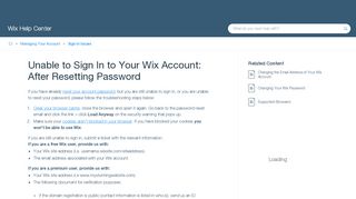 
                            7. Unable to Sign In to Your Wix Account: After Resetting Password ...