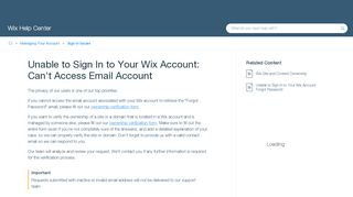
                            6. Unable to Sign In to Your Wix Account: Can't Access Email Account ...