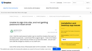 
                            8. Unable to sign into site, and not getting password... - Dropbox ...