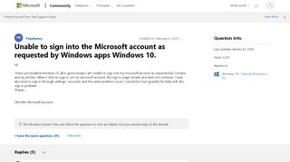 
                            4. Unable to sign into the Microsoft account as requested by Windows ...