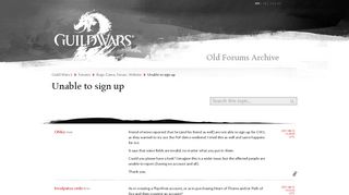 
                            12. Unable to sign up - Guild Wars 2 Forum - Bugs: Game, Forum, Website
