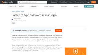 
                            10. unable to type password at mac login - Spiceworks Community
