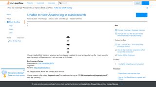 
                            13. Unable to view Apache log in elasticsearch - Stack Overflow