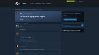 
                            3. unable to vp game login :: Steam Community