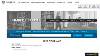 
                            8. UNB eJournals | Humber Libraries