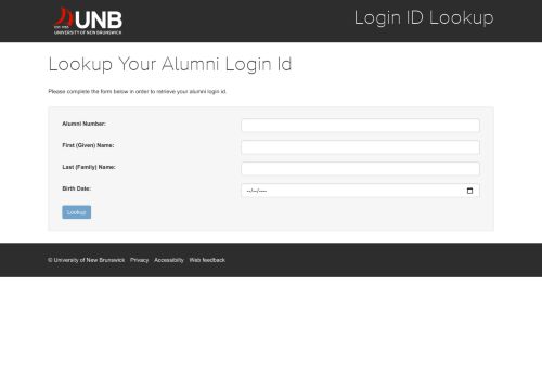 
                            3. UNB | Lookup Your Alumni Login Id