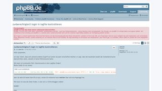 
                            3. (unberechtigtes?) login in logfile kontrollieren - phpBB.de