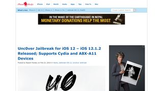 
                            12. Unc0ver Jailbreak for iOS 12 - iOS 12.1.2 Released; Supports Cydia ...