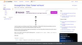 
                            12. Uncaught Error: Class 'Timber' not found - Stack Overflow