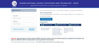 
                            2. UNCST: Application for Permission to Conduct Research