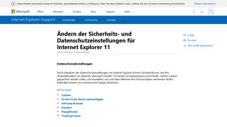 
                            1. und Datenschutzeinstellungen für Internet Explorer 11