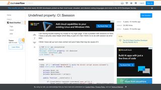 
                            1. Undefined property: CI::$session - Stack Overflow