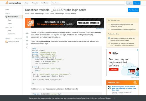 
                            3. Undefined variable: _SESSION php login script - Stack Overflow