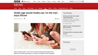 
                            9. Under-age social media use 'on the rise', says Ofcom - BBC News