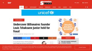 
                            6. Undercover Billionaires founder Louis Tshakoane Junior held for fraud