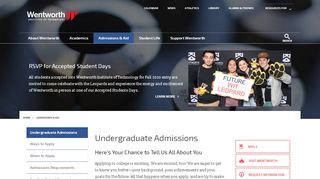 
                            1. Undergraduate Admissions | Wentworth Institute of ...