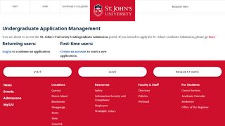 
                            3. Undergraduate Application Management - St. John's University