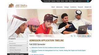 
                            12. Undergraduate Application Timeline - Qatar University