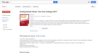 
                            5. Undergraduate Guide: Two-Year Colleges 2011