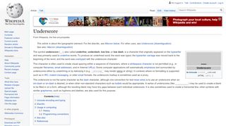 
                            7. Underscore - Wikipedia