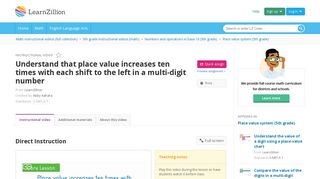 
                            6. Understand that place value increases ten times with each shift to the ...