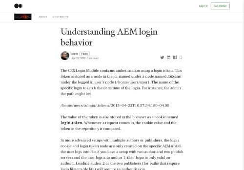 
                            3. Understanding AEM login behavior – AEM Mastery