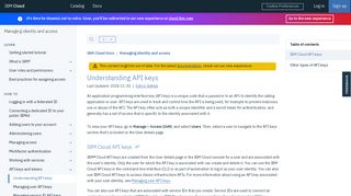 
                            1. Understanding API keys - IBM Cloud