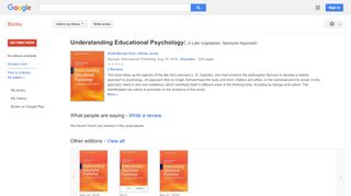 
                            12. Understanding Educational Psychology: A Late Vygotskian, Spinozist ...  - Google بکس کا نتیجہ