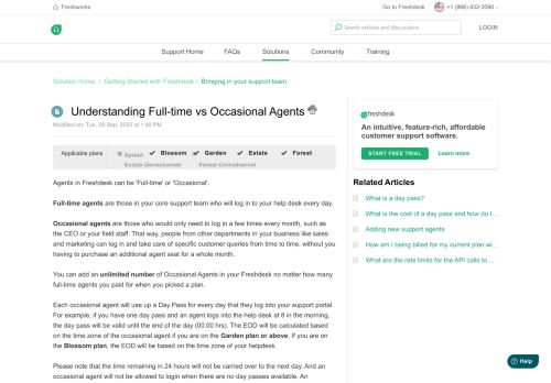 
                            5. Understanding Full-time vs Occasional Agents : Freshdesk