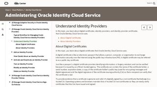 
                            11. Understanding Identity Providers - Oracle Docs