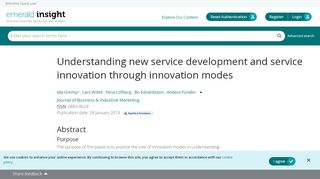 
                            12. Understanding new service development and service innovation ...