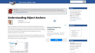 
                            3. Understanding Object Anchors (Microsoft Word) - Word ribbon tips