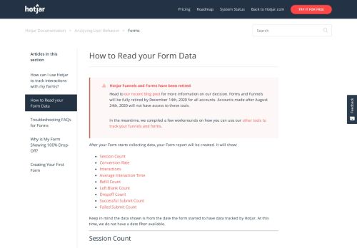 
                            3. Understanding the Form Report – Hotjar Documentation