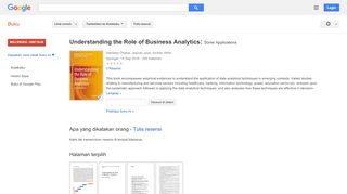 
                            10. Understanding the Role of Business Analytics: Some Applications - Hasil Google Books