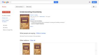 
                            10. Understanding Uncertainty - Google Books Result